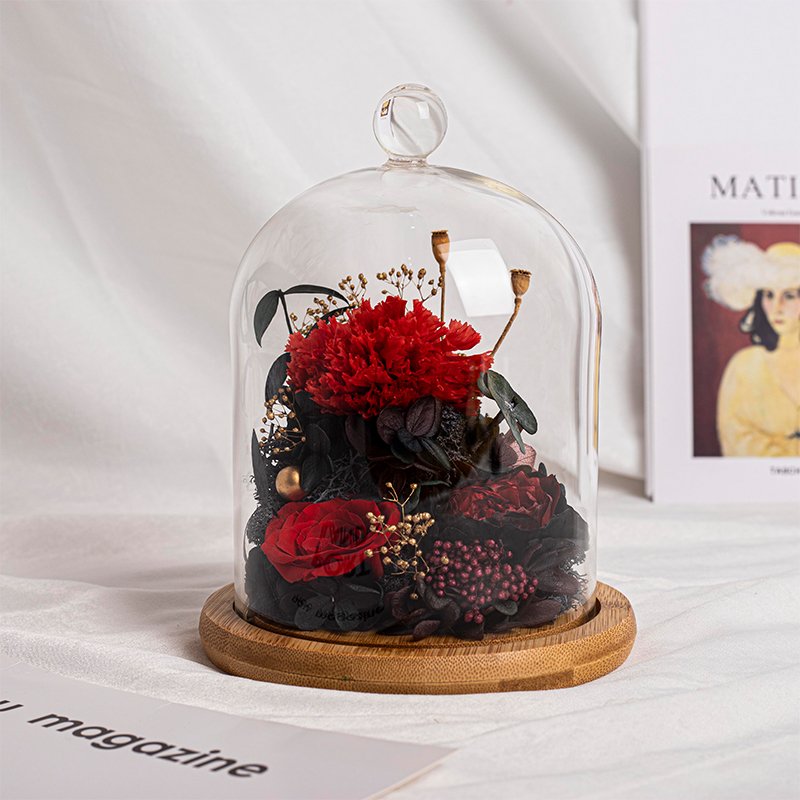 Wholesale high quality Little Star Series Rose and Carnation Preserved Flower Ornaments For Birthday Girl Friend's Gift