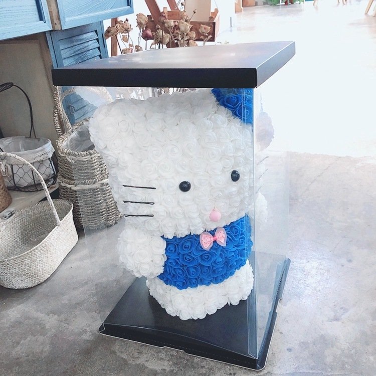 BLH 2021 Artificial Custom Hello Kitty Rose Bear Preserved Hello Kitty Rose Bear And Box For Party Gift Valentine's Day Best gift for Valentine's day