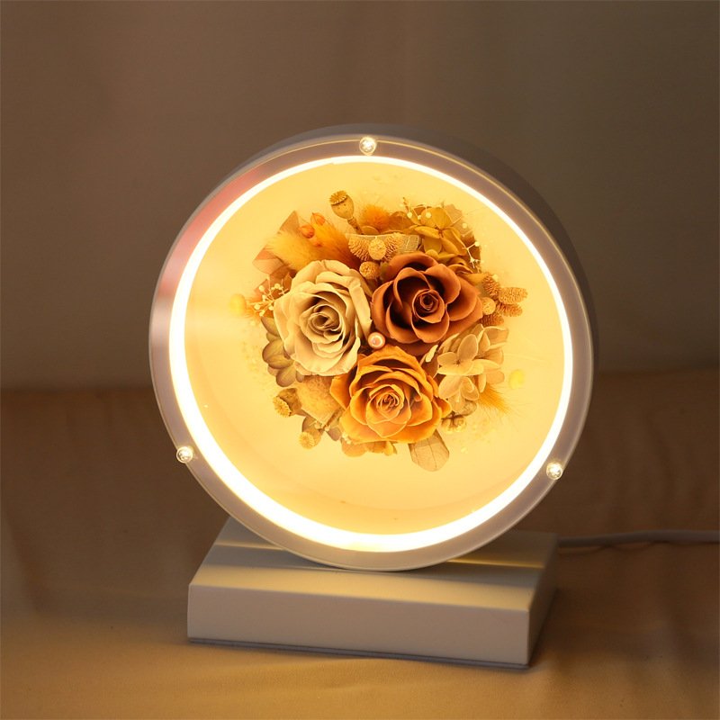 BLH Wholesale high quality LED table lamp with eternal flowers Room Home Decoration For Valentine's Day Christmas Gift Best gift for Valentine's day