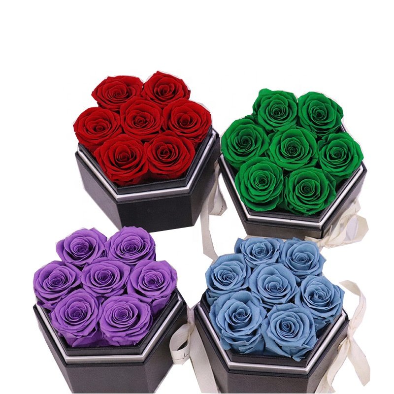 Wholesale mothers valentines day immortal real flower gift long lasting forever eternal preserved rose in box