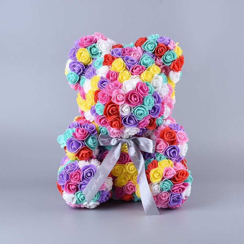 25cm 40cm 70cm Wholesale Valentine Cute Teddy Bear Flower Custom Preserved Red Rose Teddy Bear