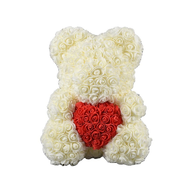 25cm 40cm 70cm Wholesale Valentine Cute Teddy Bear Flower Custom Preserved Red Rose Teddy Bear