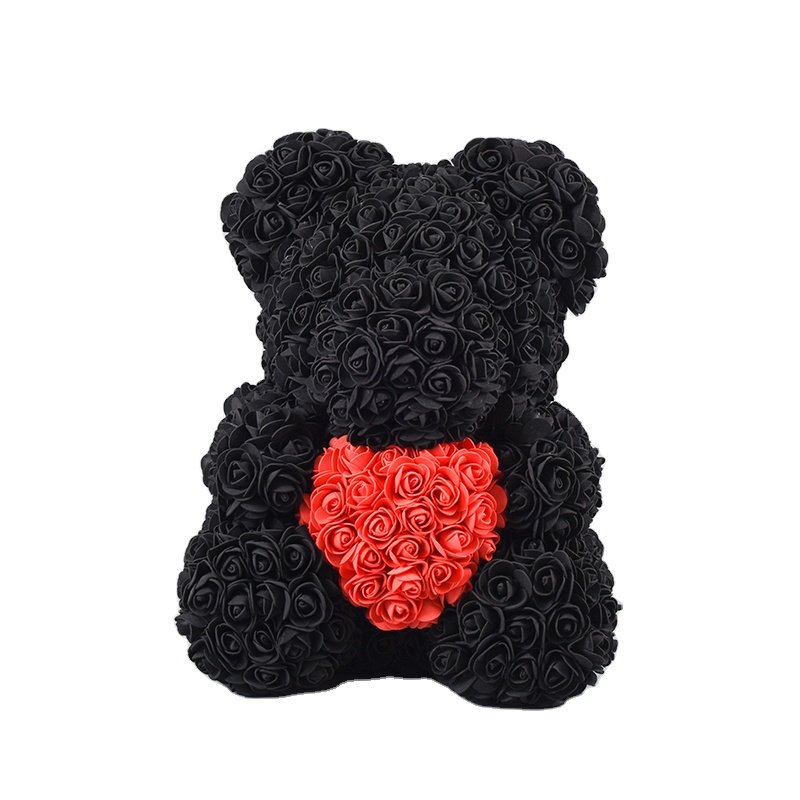 25cm 40cm 70cm Wholesale Valentine Cute Teddy Bear Flower Custom Preserved Red Rose Teddy Bear