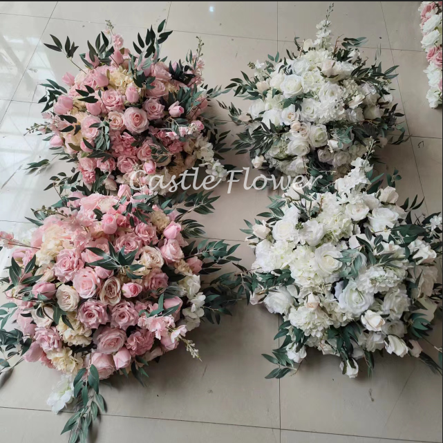 M-FB06 Handmade Wedding Flower Arrangement Artificial Red White Rose Wedding Table Centerpiece Flower Ball