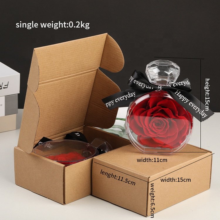 Gift for Women Her GirlFriend Forever Preserved Real Perfume Shape Rose Gift Box