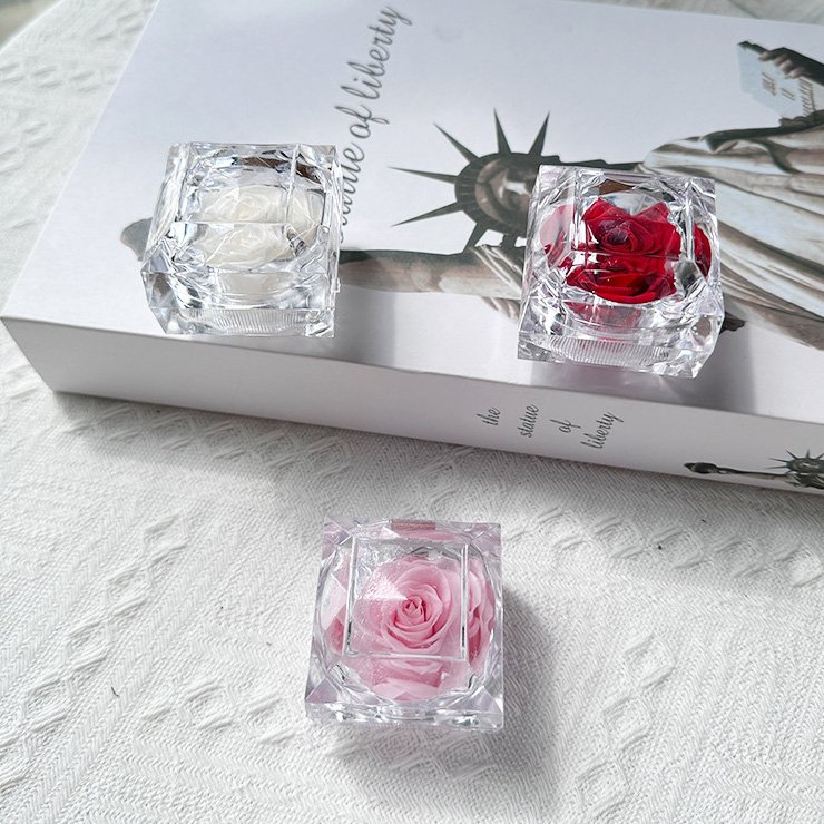acrylic clear flowers gift box fresh rose fresh eternal flowers ring box valentines day proposal wedding gifts