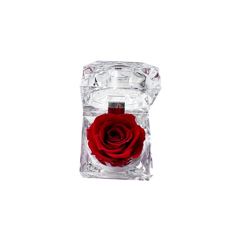 acrylic clear flowers gift box fresh rose fresh eternal flowers ring box valentines day proposal wedding gifts