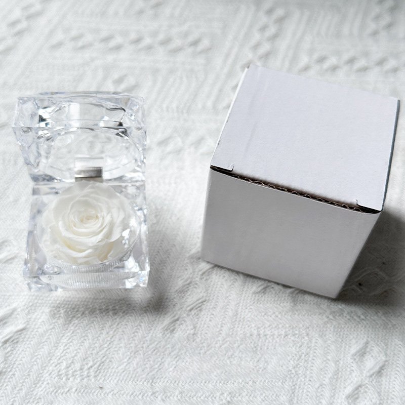 acrylic clear flowers gift box fresh rose fresh eternal flowers ring box valentines day proposal wedding gifts