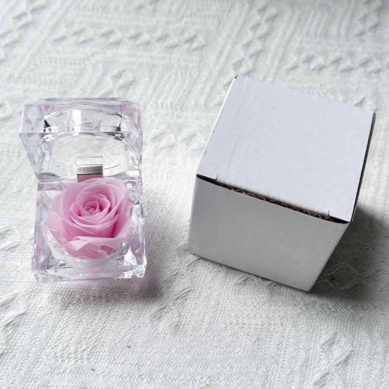 acrylic clear flowers gift box fresh rose fresh eternal flowers ring box valentines day proposal wedding gifts