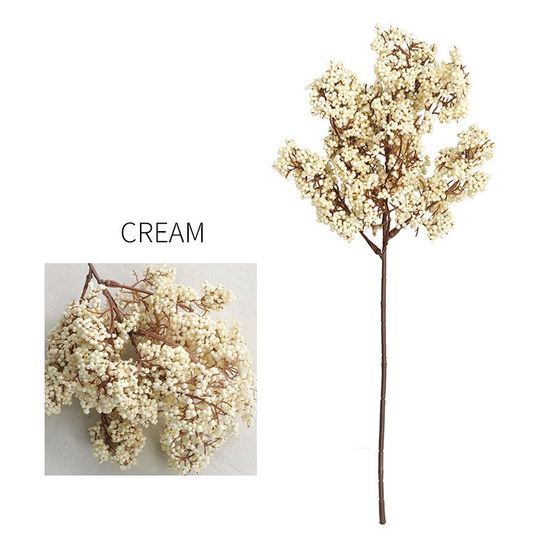 Modern minimalist decoration single branch white SMALL HOLLY FRUIT Artificial Flowers For Home Decoration