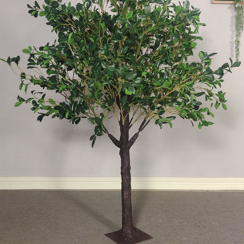 Artificial Custom Indoor Little Flower Green Banyan Tree Table Centerpieces Tree