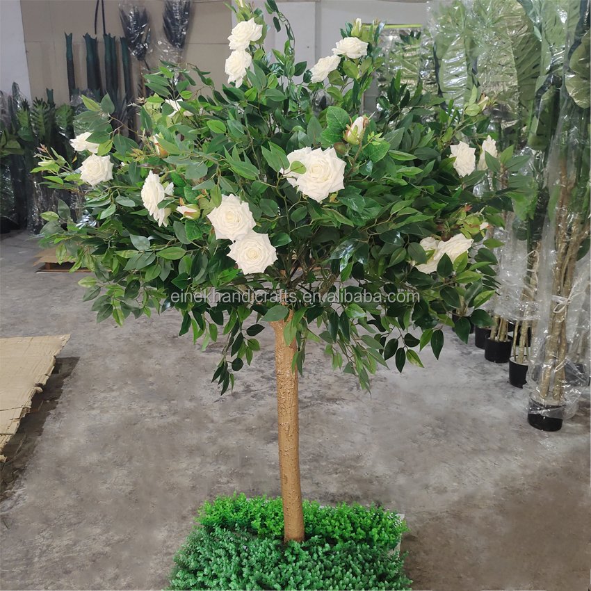 Artificial Custom Indoor Little Flower Green Banyan Tree Table Centerpieces Tree
