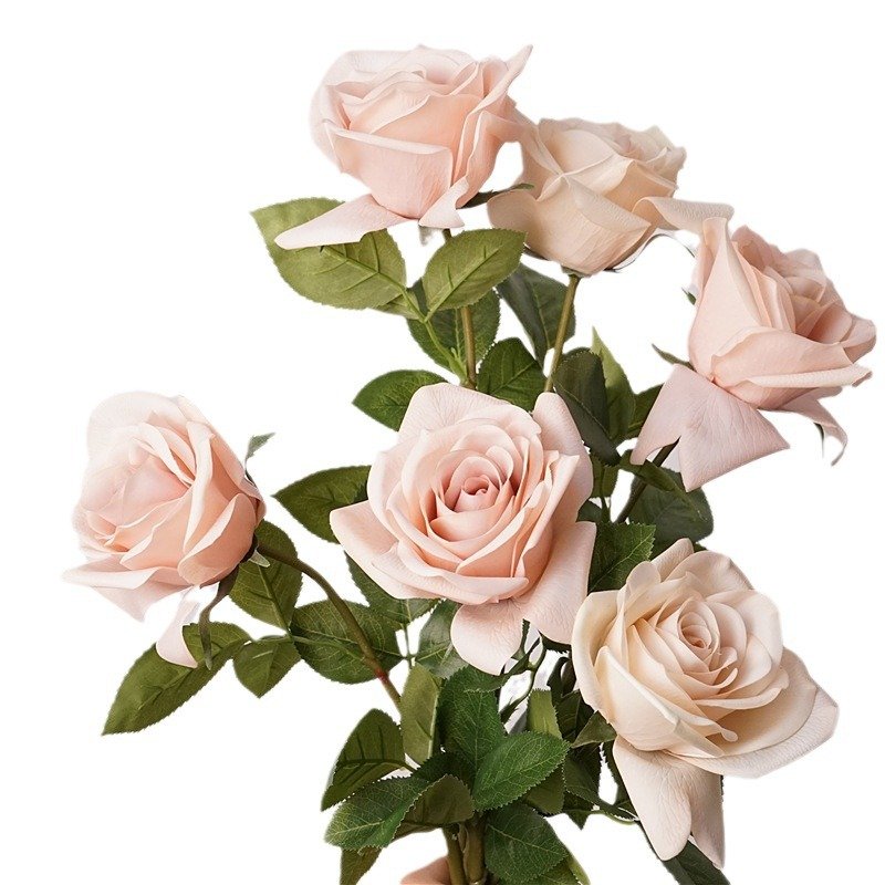 H-490 Real Touch 11CM Pink and Blue Rose Artificial Flowers for Decoration for Christmas Graduation Halloween Easter