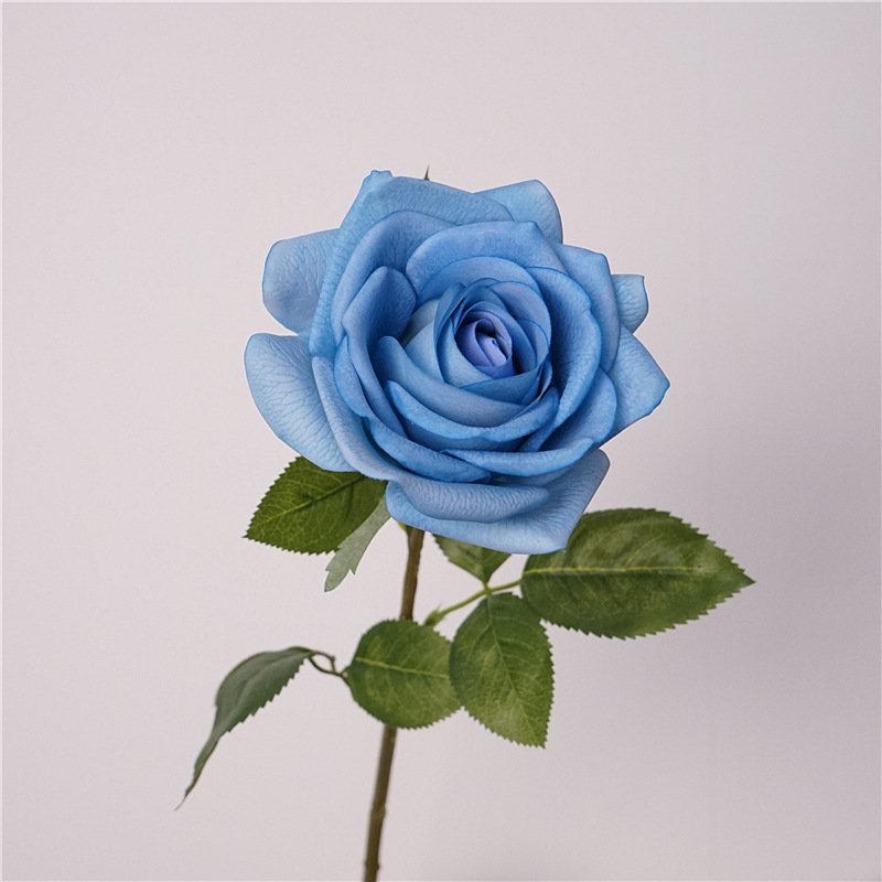 H-490 Real Touch 11CM Pink and Blue Rose Artificial Flowers for Decoration for Christmas Graduation Halloween Easter