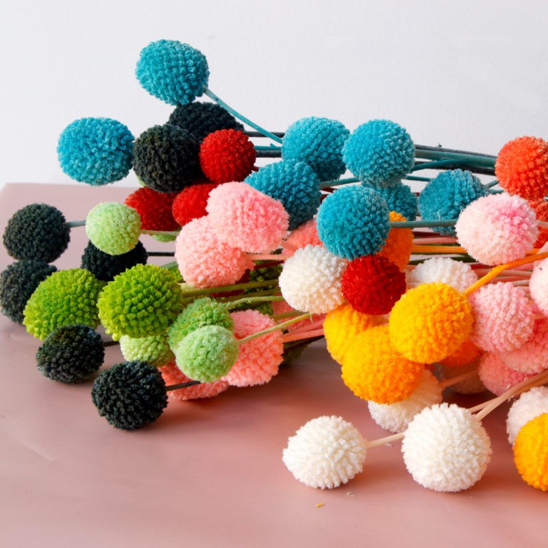 Dry Flower Golden Billy Button Flowers for Wedding Decoration Preserved Flowers Craspedia Billy Ball