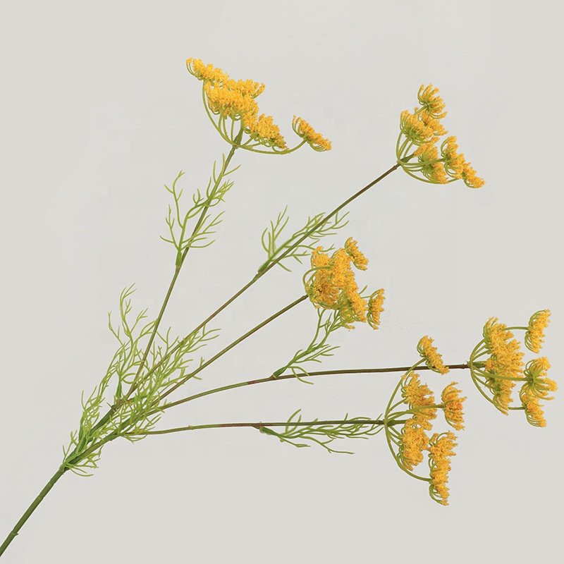 Manufacturer direct sales yellow 5 heads laces artificial flower For Home Decoration