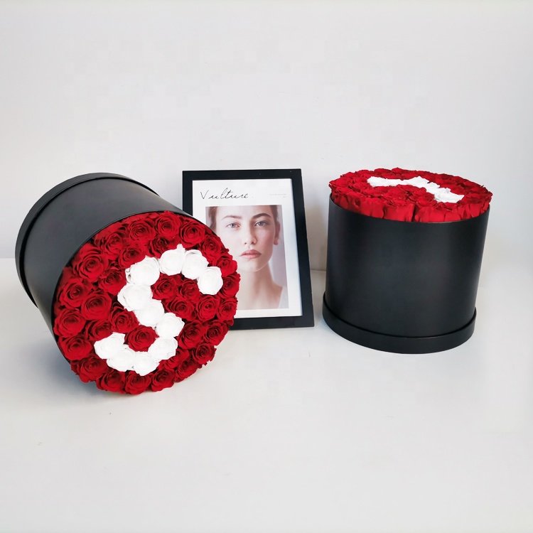 New Products Preserved Flower Box Hot Selling Rose Round Flower Box Eternal Forever Rose Preserved Rose Box