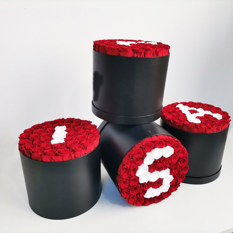 New Products Preserved Flower Box Hot Selling Rose Round Flower Box Eternal Forever Rose Preserved Rose Box