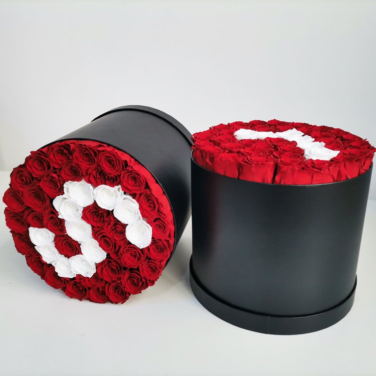 New Products Preserved Flower Box Hot Selling Rose Round Flower Box Eternal Forever Rose Preserved Rose Box