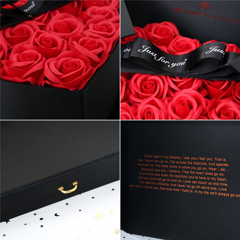 Double door luxury custom design cardboard flower box surprise heart-shaped postage product packaging gift flower box