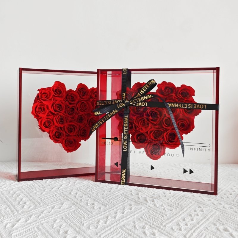 Preserved eternal rose in acrylic box for Valentine's Day Mother's Day Gift
