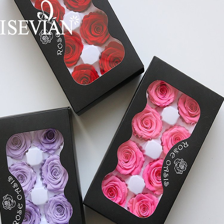 ISEVIAN wholesale preserved roses packaging boxes gift for lover On Valentine's Day