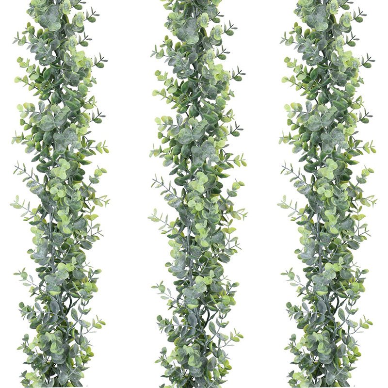 O-X640 Wholesale Artificial Plants Plastic Eucalyptus Vines Indoor Outdoor Home Garden Decorations Grey Green Eucalyptus Garland