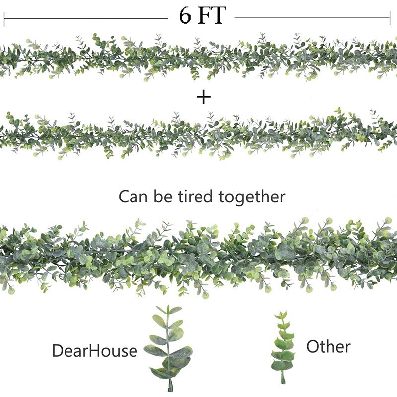 O-X640 Wholesale Artificial Plants Plastic Eucalyptus Vines Indoor Outdoor Home Garden Decorations Grey Green Eucalyptus Garland