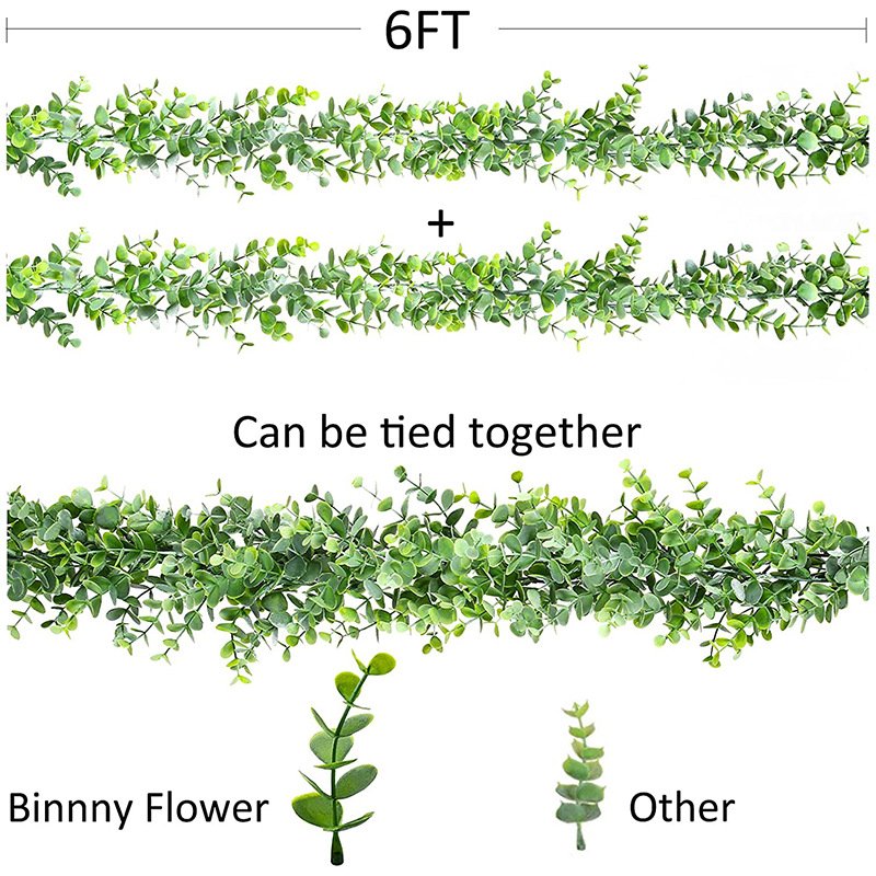 O-X640 Wholesale Artificial Plants Plastic Eucalyptus Vines Indoor Outdoor Home Garden Decorations Grey Green Eucalyptus Garland