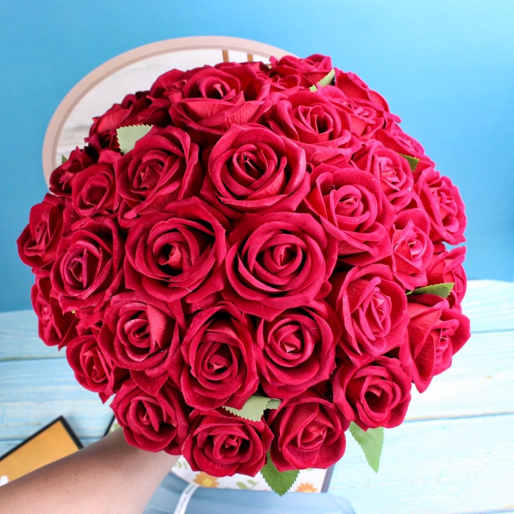 Wholesale Luxury Romantic Preserved Rose Artificial Loose Flowers Red Rose Bridal Bouquet Wedding Party Events DIY Decoration
