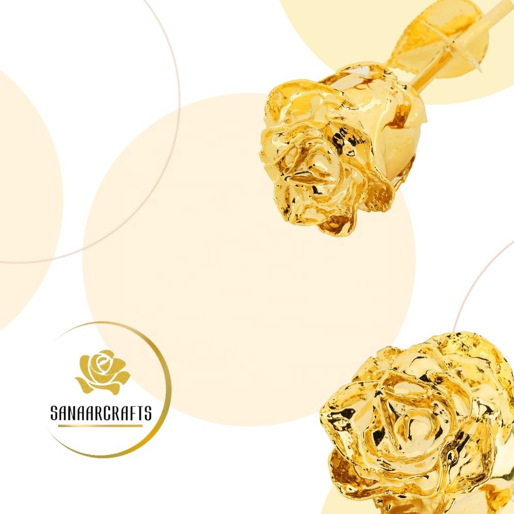 2022 Antique Gold Rose Flower 24k Gold Plated with Special Gift Box 24k gold dipped real rose with box