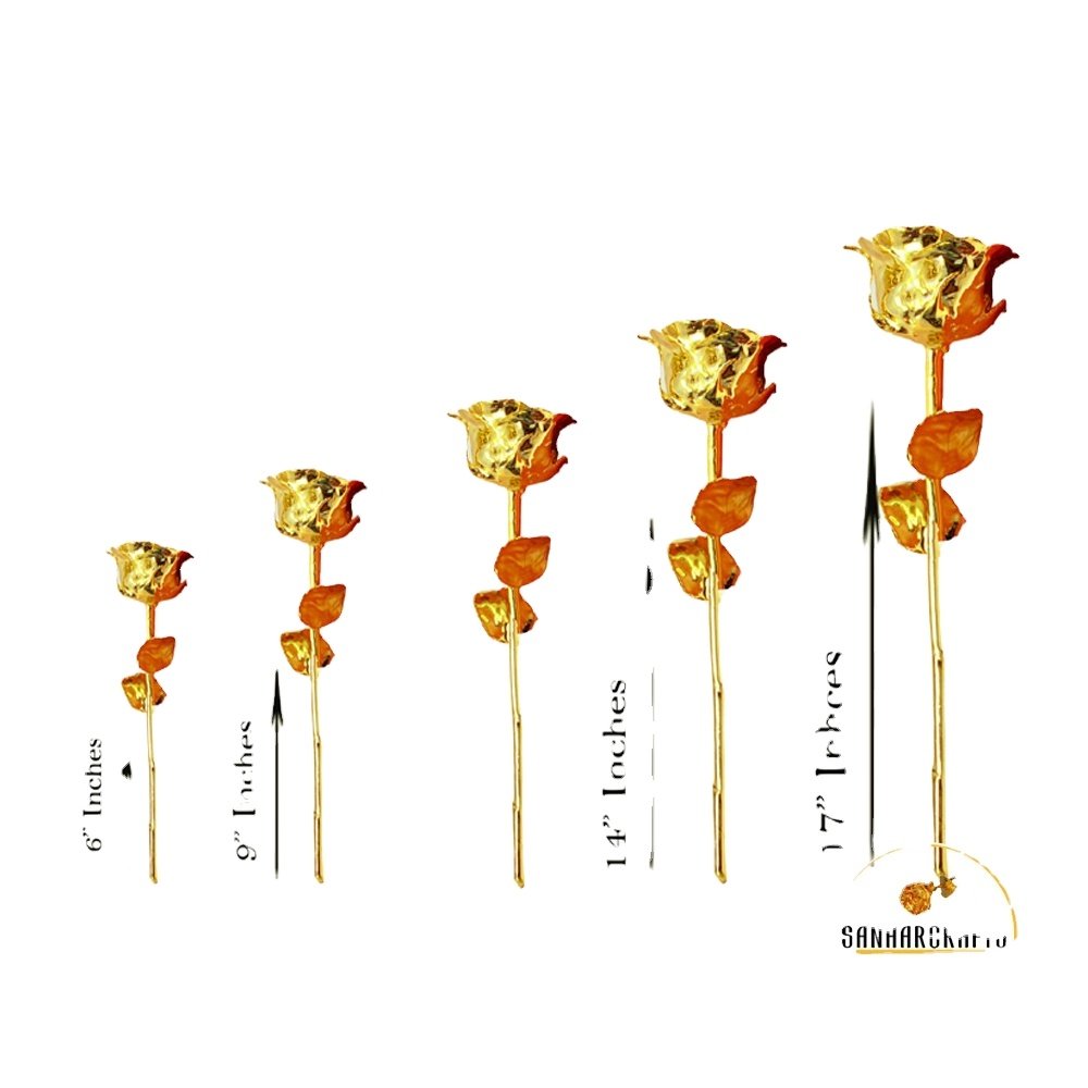 2022 Antique Gold Rose Flower 24k Gold Plated with Special Gift Box 24k gold dipped real rose with box