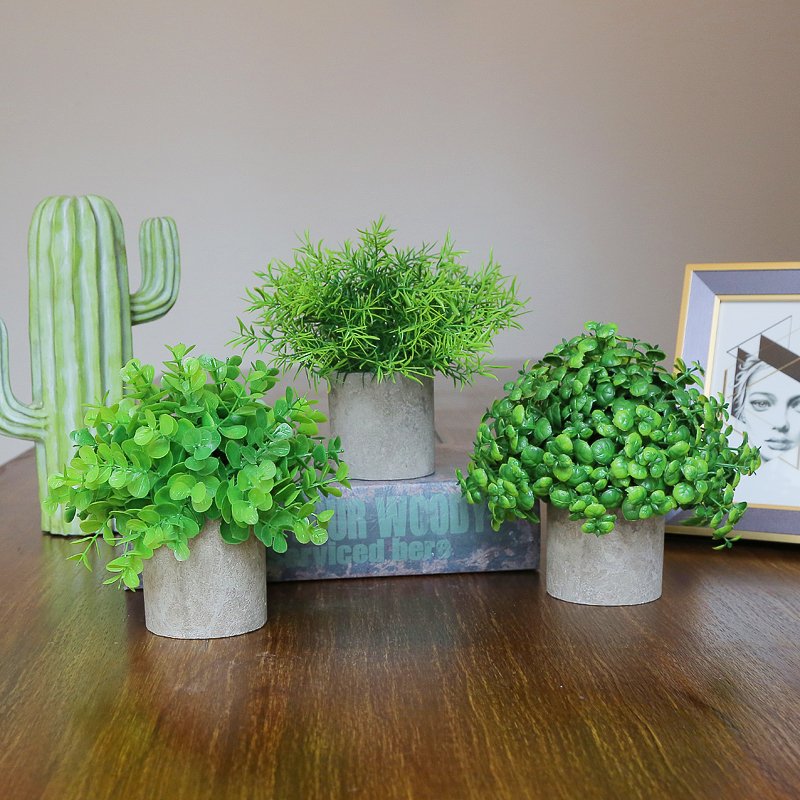 ONEIN 2021 Hot Sale Modern Design Home Decor Pot Artificial Green Plants Flowers Home Wall Christmas Mother's Day Wholesale