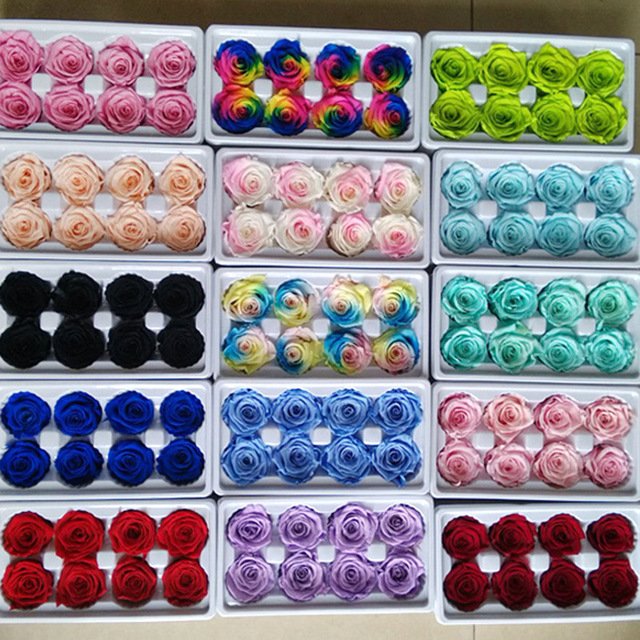 Handmade DIY flower material source manufacturers wholesale 21 small Champagne A grade 2-3cm eternal flower rose head