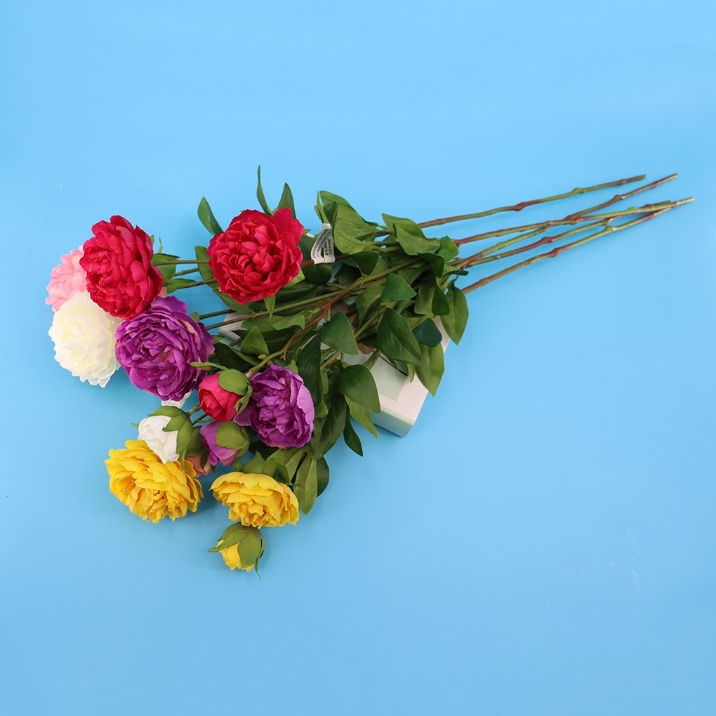 Artificial Camellia Silk Flowers Long Stem 78CM f ake Camellia Spray*3 for Home Wedding party Store Decoration