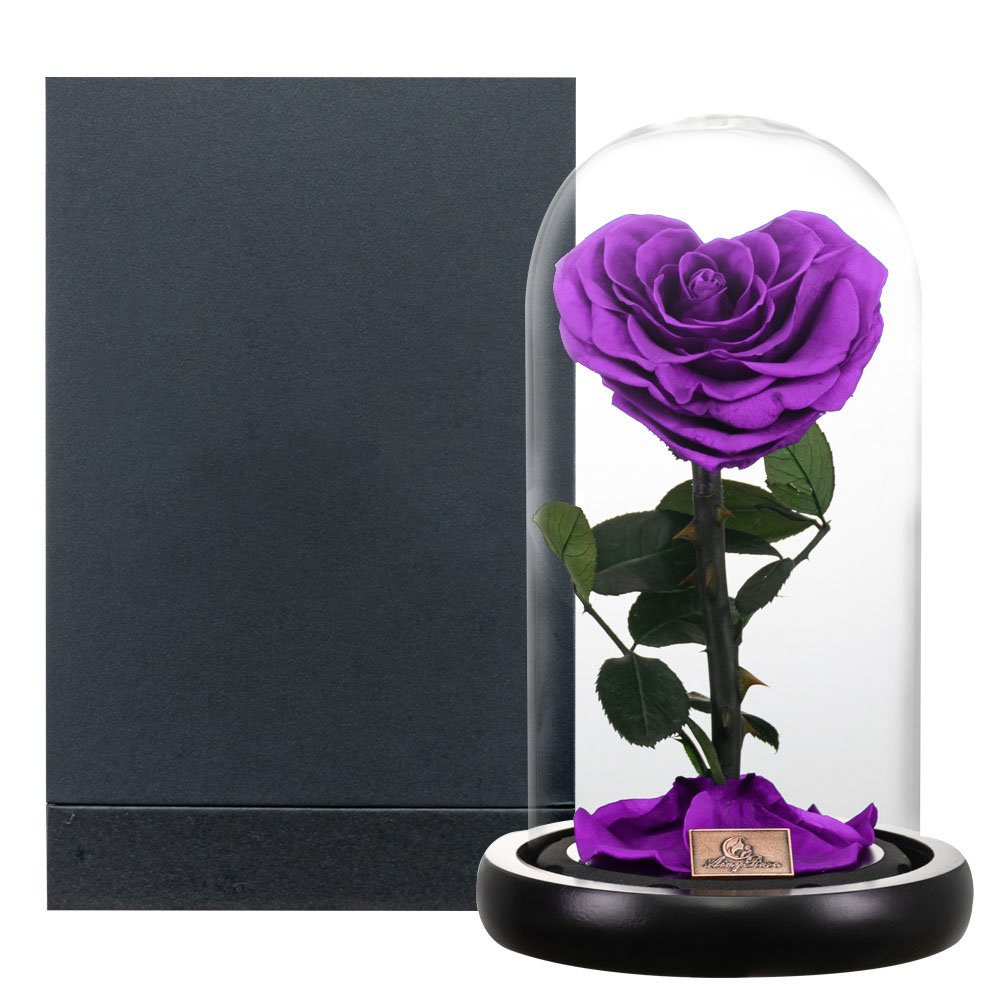 Wholesale Preserved Flowers Gift Classical Heart Shape Single Huge Forever Roses In Glass Christmas Valentines Day Gifts