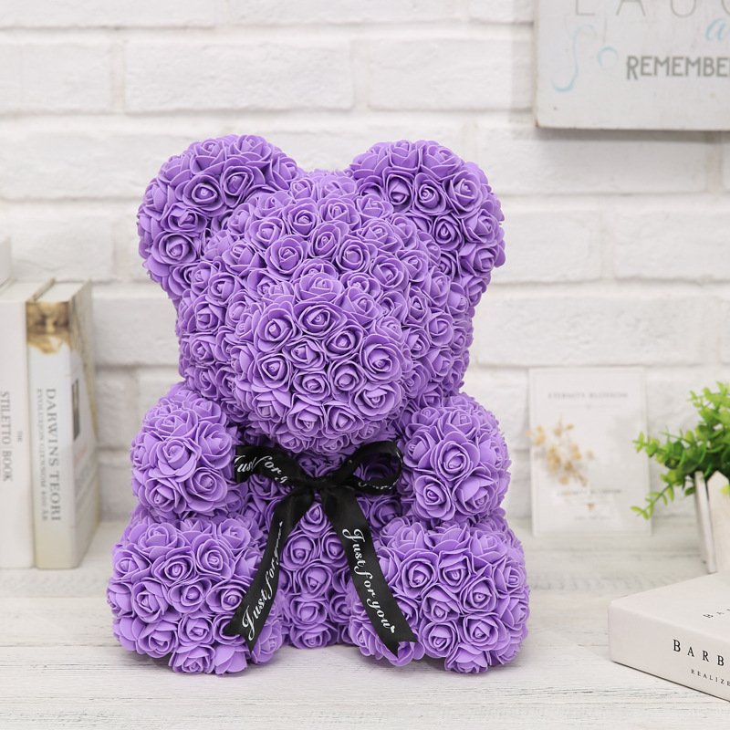 Wholesale high quality beautiful preserved flower bear rose bear with gift box