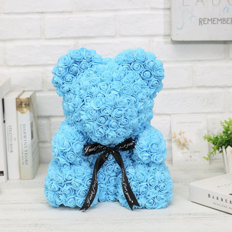 Wholesale high quality beautiful preserved flower bear rose bear with gift box