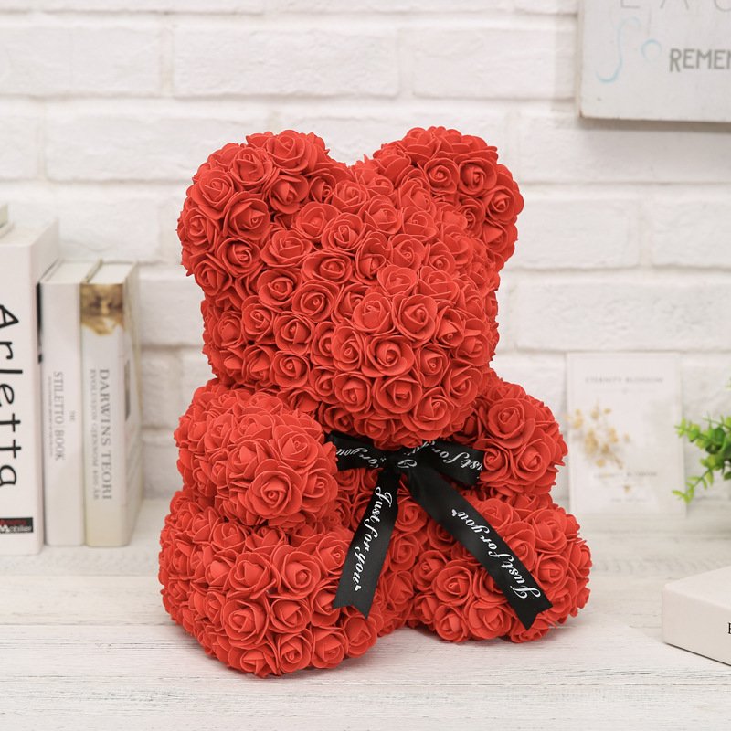 Wholesale high quality beautiful preserved flower bear rose bear with gift box