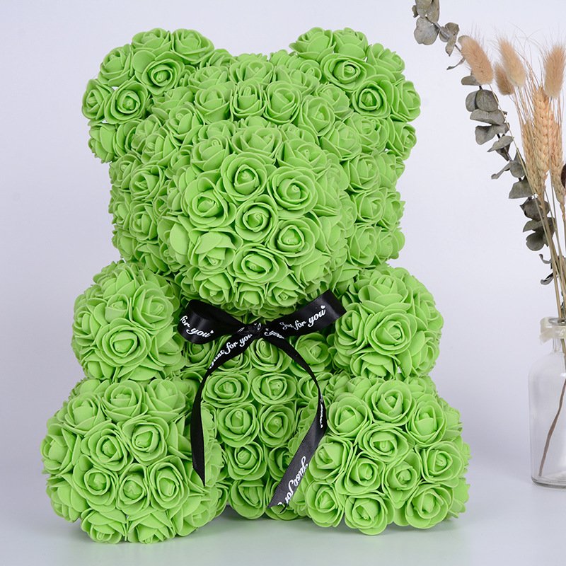 Wholesale high quality beautiful preserved flower bear rose bear with gift box