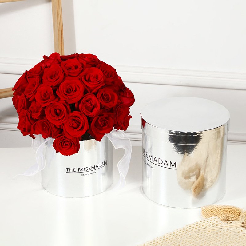 2024 New Design Eternal Flower Rose Preserved Bouquet Mushroom In Round Box For Valentine Day Wedding Mothers Day