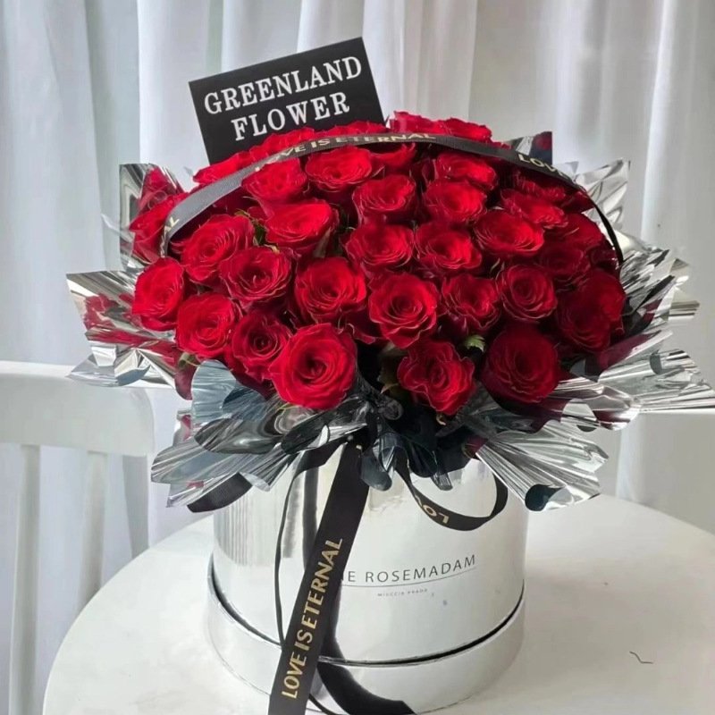 2024 New Design Eternal Flower Rose Preserved Bouquet Mushroom In Round Box For Valentine Day Wedding Mothers Day