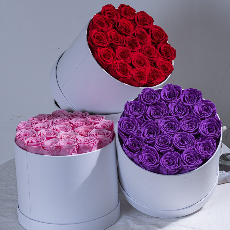 wholesale Mother's Day luxury everlasting stabilized rose preserved flowerboxed preserved flower rose gift box
