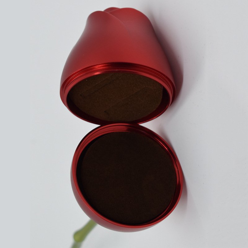 Metal Rose Flower Jewelry Storage Box Necklace Wedding Gifts Ring Necklace Jewelry Creative Storage Box Valentine's Day Gift