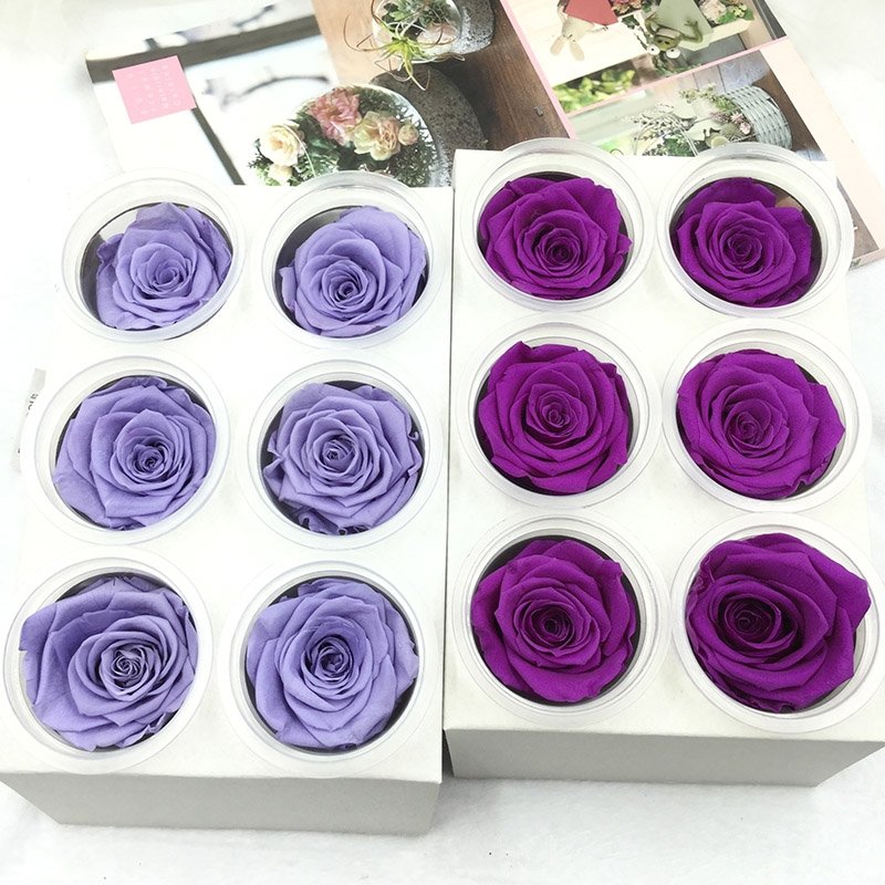 Eternal Rose Flowers 6 PCS 5 - 6 cm big Grade AA real natural immortal roses Everlasting Preserved Roses for DIY flower bouquet