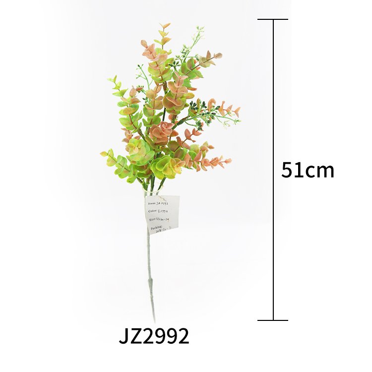 High Quality 51cm 6-Head Eucalyptus Simulated Artificial Green Plant Preserved Flowers Plants Other Decorative Wholesale Other