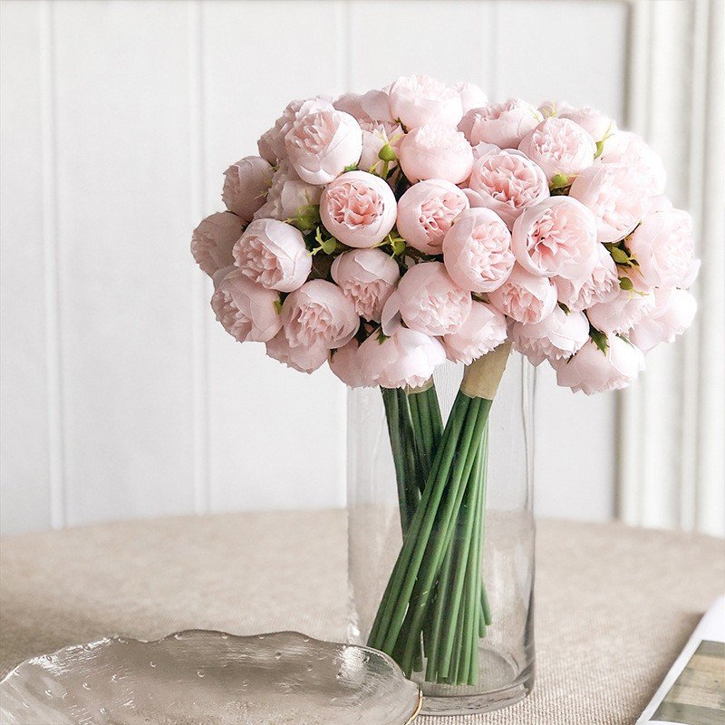 M846 Hot sale INS style 27 heads artificial silk rose bouquet flowers for wedding home decoration