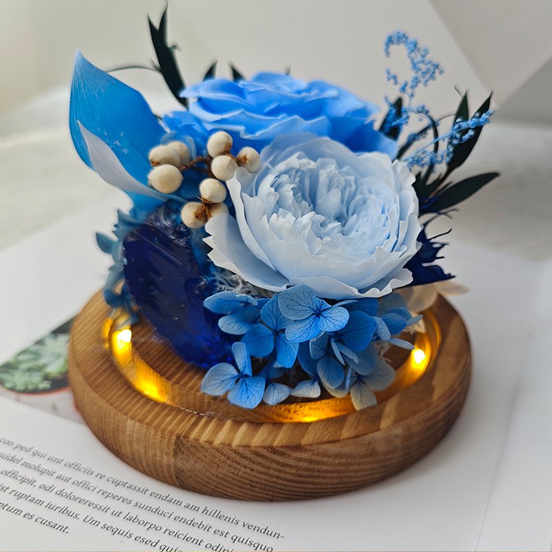 Valentine's Day Gift Factory Wholesale Everlasting Natural Preserved Rose Forever RealTouch Preserved Flower in Globe Glass Dome
