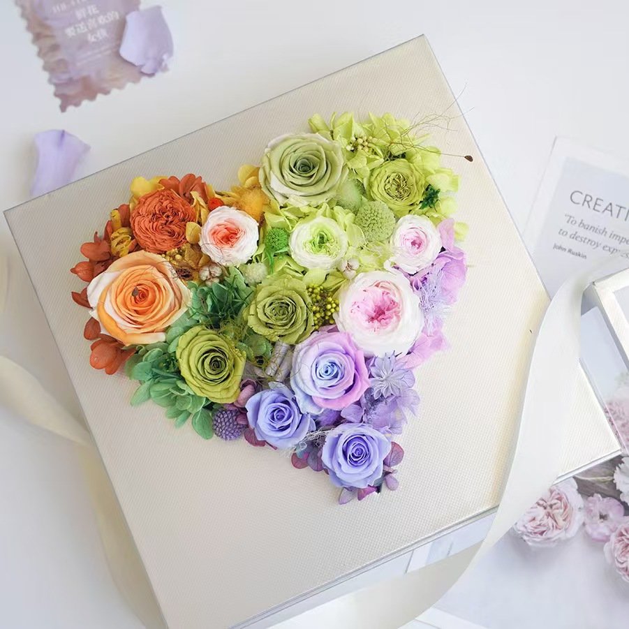 Wholesale Bouquet Eternal Natural Floyd Acrylic Preserved Roses Birthday and Holiday Gift Box for Valentine's Day and Christmas