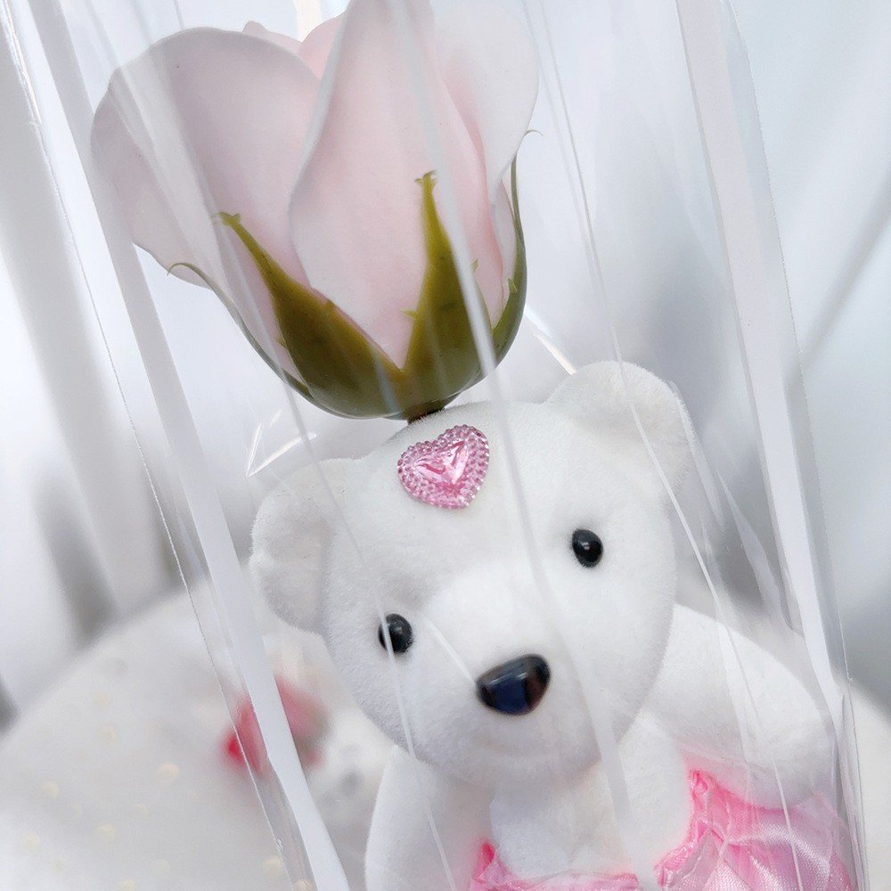 YX Creative Rose Bear Soap Bouquet Single Branch Valentine's Day Teacher's Day Father's Day Back School Christmas Weddings Box